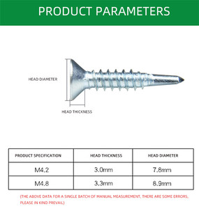 High Quality DIN 7504 P SDS CSK #6#8 4.2 4.8 Steel <b>Flat</b> Head Self Drilling <b>Screw</b> with Zinc Finish - Product Image 3