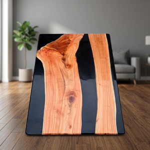 Modern Wooden Epoxy <b>Table</b> – Black & <b>Brown</b> Solid Wood Luxury Furniture, Wholesale Manufacturer & Exporter - Product Image 5