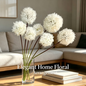 Décoration de mariage, plante artificielle à tige unique, fleur de pissenlit artificielle blanche, grande fleur de type herbe, fleurs de pissenlit pour mariage - Product Image 1