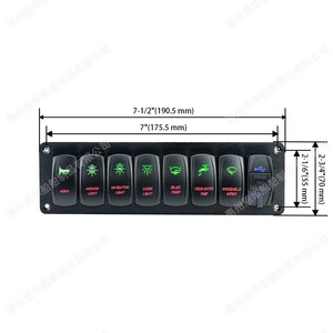 Rocker <b>Switch</b> Panel 7 Way Boat Type For Boat RV Bus <b>12V</b> 10A IP65 ABS Material - Product Image 4
