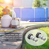 4er-Pack korrosionsbeständige Kunststoff-Poolschlauchadapter 1,5 Zoll 1,25 Zoll Verbindungsklemme Dichtscheibe für Intex-Gewindepumpen für Aufstellpools