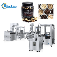 Machine de remplissage et de comptage automatique pour bocal en plastique de chocolat, avec capsuleuse, étiqueteuse et collecteur de bouteilles pour grains de café