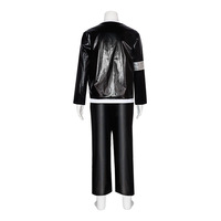 Costume de scène Michael Jackson vintage sur mesure pour homme, veste et pantalon à paillettes noires, tenue de danse MJ, costume de cosplay