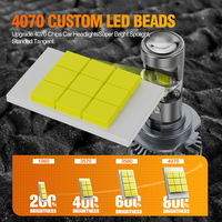 Projecteurs LED pour voiture RCJ T9 7500LM H4 60W, très demandés, universels, avec puce 4070 en aluminium.