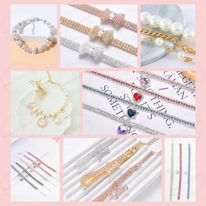 Accesorios de lujo para mascotas Collar de joyería ajustable para mascotas Collar de perro gato perla de diamantes de imitación - Product Image 5
