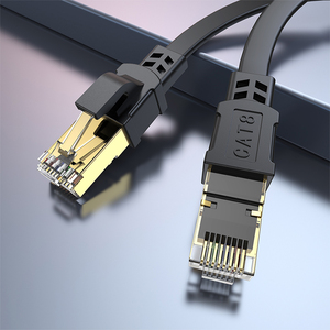 Câble réseau plat D-Sunty CAT8 en cuivre nu massif S/FTP 30AWG avec connecteur RJ45, cordon de raccordement LAN 1m/2m/3m/5m/8m, 4 paires, Ethernet ROHS - Product Image 3