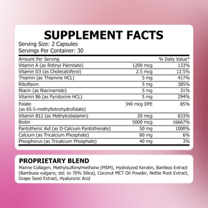 Cápsulas de Biotina de 25000mcg Hechas a Medida, Mantienen el Metabolismo Energético, Complejo de Belleza, Suplemento de Biotina para una Piel Radiante - Product Image 2