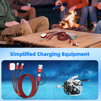 Câble chargeur 3-en-2 pour téléphone portable Multi Smar Watch Series 1.5m Usb c Câble de charge rapide pour montre Charges magnétiques sans fil
