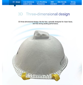 Masque FFP2 de haute qualité avec valve respirante, type coupelle, avec sangle pour la tête, demi-masque filtrant les particules pour usage industriel - Product Image 4