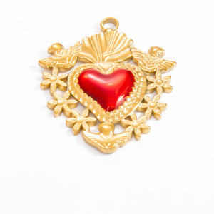 Colgantes de Corazón Temáticos para Mujer, Chapados en Oro de 18k, Acero Inoxidable, Accesorios de Joyería DIY, Colgante con Encanto de Amor para Uso Diario - Product Image 4
