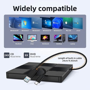[GIET] Lecteur optique externe USB 3.0 portable CD/<span class=keywords><strong>DVD</strong></span> +/-RW, graveur de <span class=keywords><strong>DVD</strong></span> ROM mince pour ordinateur portable/ordinateur de bureau - Product Image 3
