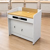 Pupitre en bois multifonctionnel multimédia, pupitre intelligent pour la salle de classe, utilisation par les enseignants, design minimaliste moderne, mobilier scolaire