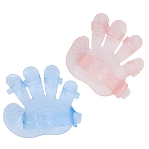 Five-Finger Eco <span class=keywords><strong>Plastic</strong></span> Grooming Luvas para gatos e cães Escova de massagem de banho para derramamento e descontaminação