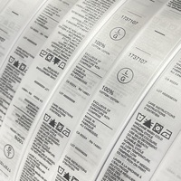 Ruban textile en nylon taffetas pour étiquettes de vêtements écologiques, étiquette d'entretien, rouleau
