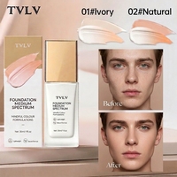 Fond de Teint Hydratant Couvrant et Changeant de Couleur, Longue Tenue, Fini Mat, Imperméable, Crème Teintée Personnalisable