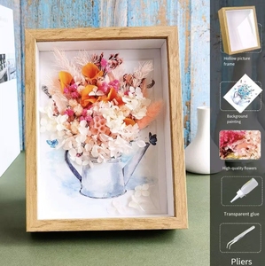 กรอบรูปกลวงสร้างสรรค์ DIY ดอกไม้แห้ง งานฝีมือศิลปะทำมือ ของตกแต่งโต๊ะทำงาน - Product Image 4