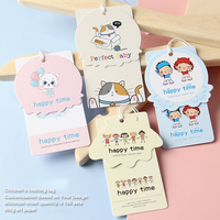 Étiquettes pour vêtements d'enfants en stock, motif dessin animé personnalisable, étiquettes mignonnes pour enfants, étiquette personnalisée, papier d'art 300g