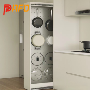 خزانة مطبخ ذكية بتصميم جديد ومخصص من قشرة الخشب على الطراز الأوروبي مع سطح كوارتز وخزانة مؤن - Product Image 6