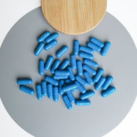Compléments alimentaires végétaliens 500mg en capsules bleues, formule naturelle à base de plantes pour la gestion quotidienne de l'énergie et de la vitalité