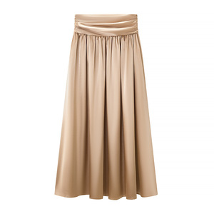 Ensemble deux pièces personnalisé 2026 pour femme, haut et <span class=keywords><strong>jupe</strong></span> dos nu <span class=keywords><strong>en</strong></span> satin de soie uni, style vintage, pour resort de vacances, OEM/ODM par usine de vêtements chinoise - Product Image 5
