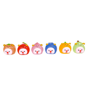 Cute Glow In Dark Fruit Head Keychain Plastic Resin DIY <b>Car</b> Decor Accessory Set For Vehicle Interior <b>Decoration</b> - Product Image 1