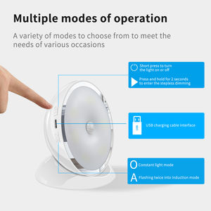 工厂360旋转智能运动传感器夜灯可充电磁性小软led灯厨房卫生间儿童之家 - Product Image 5