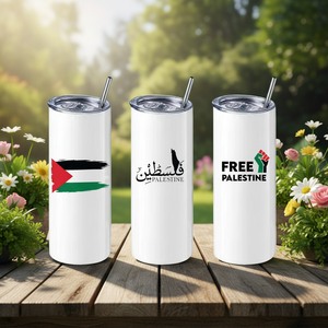 Vasos rectos de 20 oz con impresión UV de Palestina Libre, vasos personalizados de solidaridad con Palestina Libre, tazas de café, vasos para coche - Product Image 5