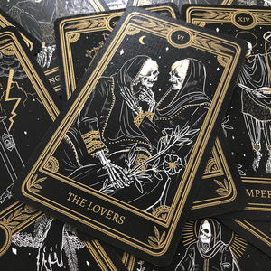 <span class=keywords><strong>Tarot</strong></span> 2,75x4,75 pouces OEM Inspire Espanol Oracle Card Gold Gilt Deck Box oracle Boîte de cartes personnalisée avec livret - Product Image 4