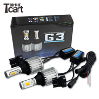 Feux de signalisation LED Tcart Auto avec DRL 12v 30W Ba15d 1157 7443 3157, ampoules LED COB pour voiture, couleur ambre et blanche, kit de phares LED