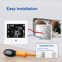 Thermostat Wifi à contrôle de groupe mural facile avec boutons tactiles Écran LCD Thermostat Tuya pour thermostat de climatiseur