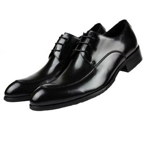 Chaussures Derby Haut de Gamme pour Hommes - Cuir Véritable Lacées Style Oxford - Nouvelle Collection Formelle Rehaussante Imperméable Automne - Product Image 3