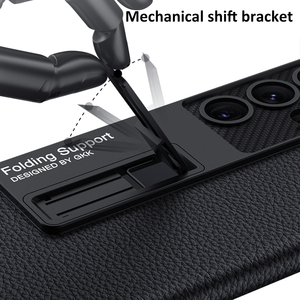 Étui de luxe en cuir végétalien pour <span class=keywords><strong>Samsung</strong></span> Galaxy <span class=keywords><strong>S23</strong></span>, coque arrière de béquille Ultra mince pour <span class=keywords><strong>Samsung</strong></span> <span class=keywords><strong>S23</strong></span> <span class=keywords><strong>Plus</strong></span>, étui rigide - Product Image 6