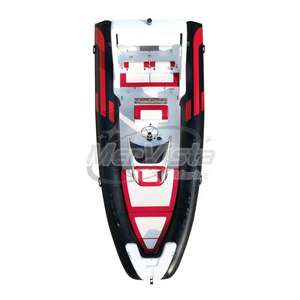 Bateau pneumatique à rames en fibre de verre Hypalon de 580 cm (19 pieds) de couleur noir et rouge pour la pêche - Product Image 4
