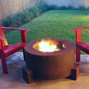 Round Gas Fireplace Outdoor Gas Fire Pit Table Gas Beach Rectangular Firepit