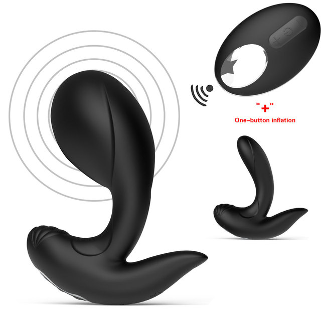 New Inflatable Electric Butt Plug Vibrator Prostate Massager 12 Vibration Frequencies Medical Silicone Remote Control