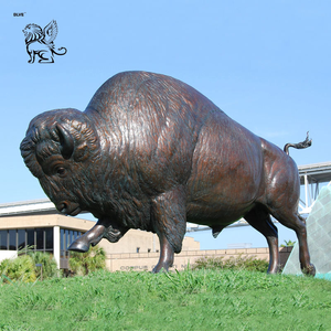 Décoration de rue personnalisée grandeur nature métal faune animaux jardin cuivre taureau Statues grande Bronze sauvage Yak Statue Sculpture - Product Image 3