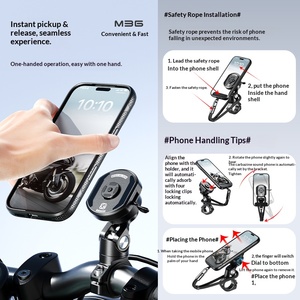 Support de téléphone pour moto en alliage d'aluminium CNC Kewig, étanche IP66, anti-vibration, rotation à 720°, support magnétique <span class=keywords><strong>Quad</strong></span> Lock - Product Image 3