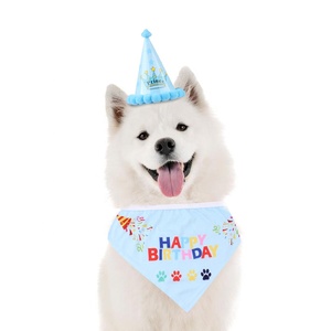 Sombrero de cumpleaños para mascotas, bandana de diseño bonito para perros, sombreros de fiesta de cumpleaños, bufanda, Pompón, bolas, perro, gato, gorro de cumpleaños, <span class=keywords><strong>2020</strong></span> - Product Image 1