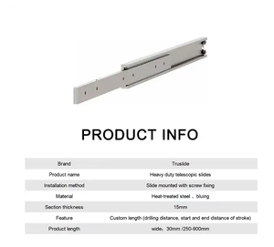 Deslizador telescópico de alta resistencia Guía de acero Alta carga 15mm de ancho 30mm de espesor El deslizador bidireccional se puede personalizar - Product Image 6