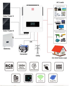 Xingzhijie 220/240/230VAC tấm pin mặt trời, 48VDC kép PV Inverter MPPT kiểm soát tất cả trong một biến tần 1.6/3.2kw quang điện biến tần - Product Image 4