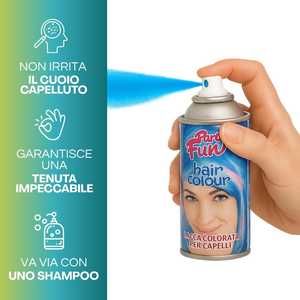 Spray Colorante per Capelli Party Fun 100ml Blu, Tinta Temporanea per Uso Festivo - Product Image 4
