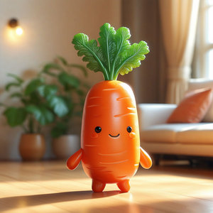 Juguete Masticable Personalizado para Mascotas, Zanahoria Naranja de Silicona, Duradero, para Jugar en Interiores, para Perros - Product Image 1