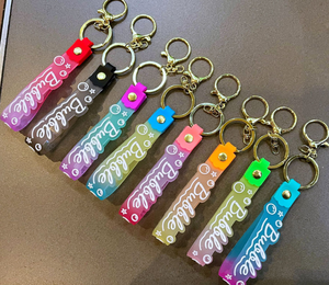 Gantungan Kunci Souvenir Custom Dengan Logo Nama Merek, Tali Pergelangan Tangan Karet Silikon Lembut, Band Gantungan Kunci PVC Transparan - Product Image 2