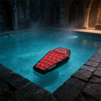 Bouée gonflable personnalisée en forme de cercueil de vampire, vente en gros directe d'usine - Transat aquatique à thème Halloween pour adultes