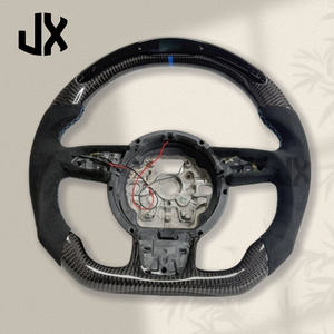 Volante de medio ante para <span class=keywords><strong>Audi</strong></span> A3 A4 A5 RS3 <span class=keywords><strong>RS4</strong></span> RS5 RS6 RS7 2010-2015 LED Volante de fibra de carbono <span class=keywords><strong>Interior</strong></span> de coche deportivo - Product Image 2