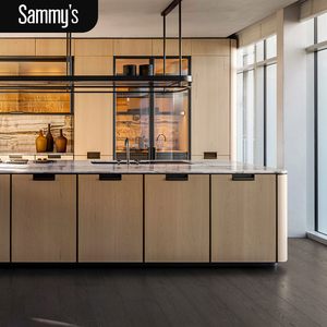 2025 Modern Modular Kitchen <strong>Cabinets</strong> with Laminate Glass Countertops Marble Artificial Faucet Drawer Basket Sink Hinge China - Product Image 1
