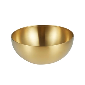 韓国風レストランフルーツサラダボウル大型ゴールドステンレススチールスープボウルセット（サービング用） - Product Image 2
