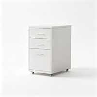 Armoire de rangement en métal rose à 3 tiroirs, organiseur étroit pour chevet, unité de rangement de bureau, armoire de classement sous table pour la maison