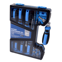 Ensemble de tournevis à cliquet multifonction 51 pièces, embouts et douilles en acier CR-V, ensemble d'outils manuels magnétiques interchangeables