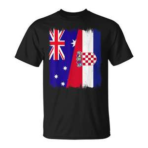 Camiseta con bandera de Australia y Croacia, orgullo australiano y croata - Product Image 1
